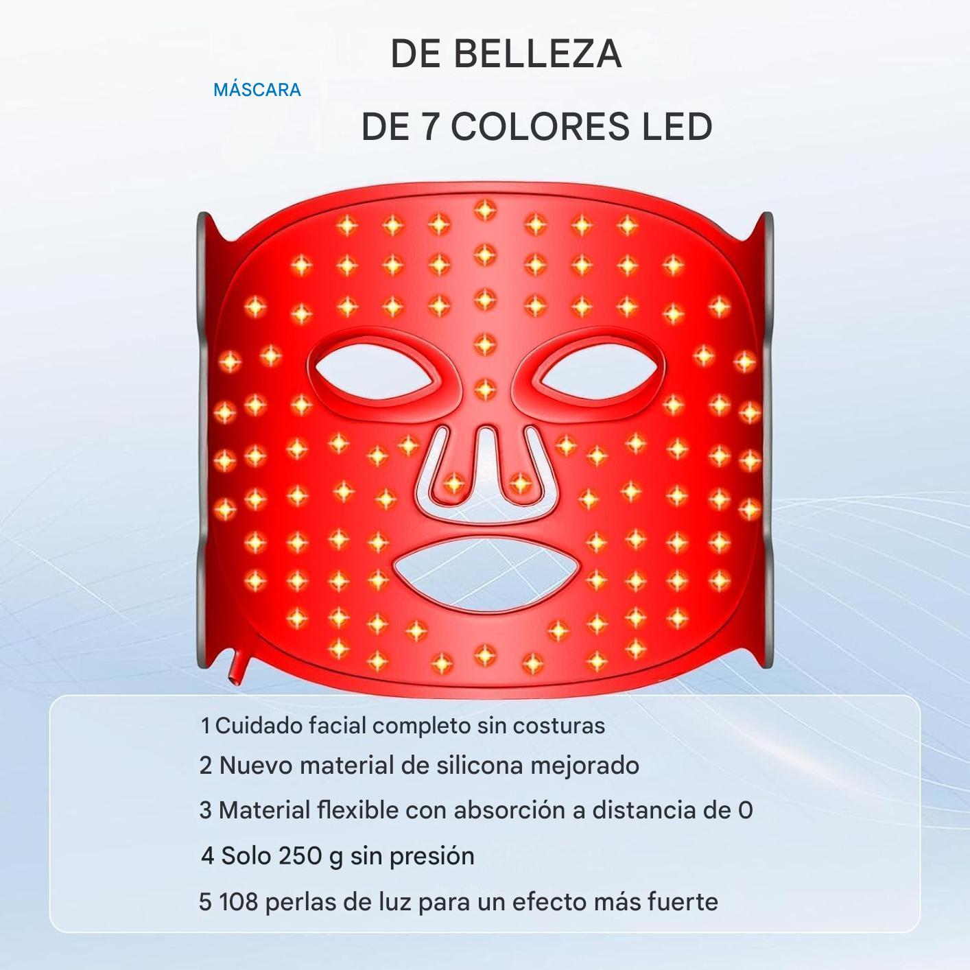 Máscara facial LED Terapia de luz roja avanzada para el cuidado facial Silkcare